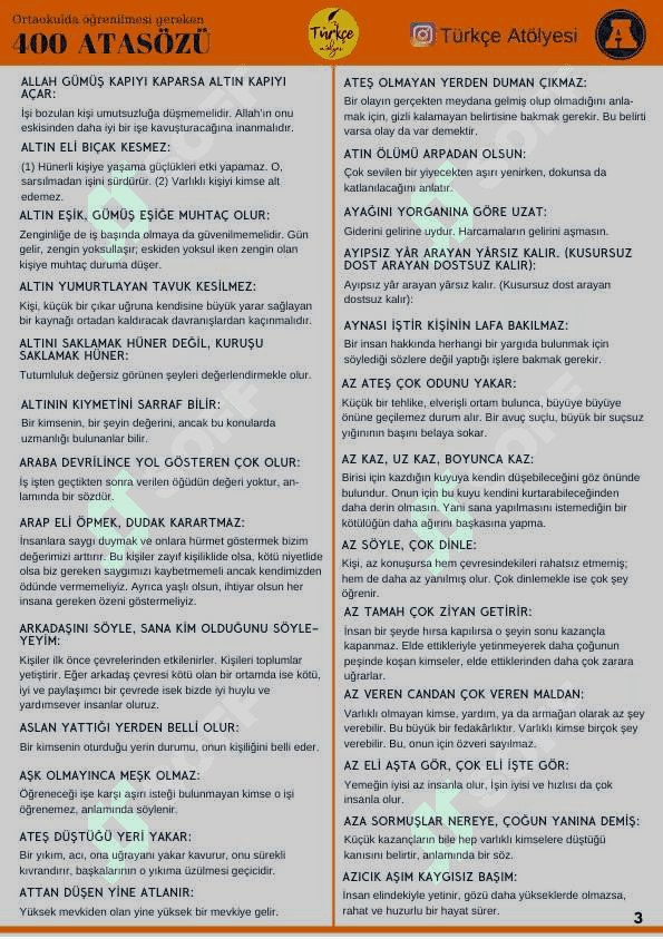 400ta turkcha maqol 3