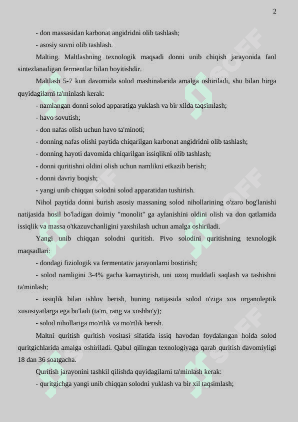 Maxsus tipdagi solod ishlab chiqarish texnalogiyasi 8