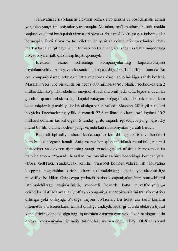 Raqamli iqtisodiyotni shakllantiruvchi asosiy unsurlar. 3