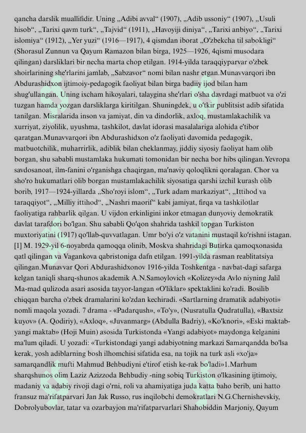 Munavvar Qorining ma'rifat tizimidagi faoliyati 2