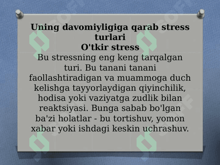 TIBBIYOT HODIMLARIDA EMOTSIONAL HOLATLARNING O’ZIGA HOSLIGI: STRESS VA UNING BOSQICHLARI, BARTARAF ETISH YO’LARI 8