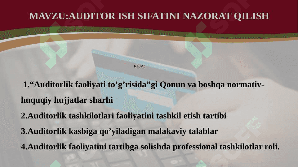 Auditor ish sifatini nazorat qilish 2