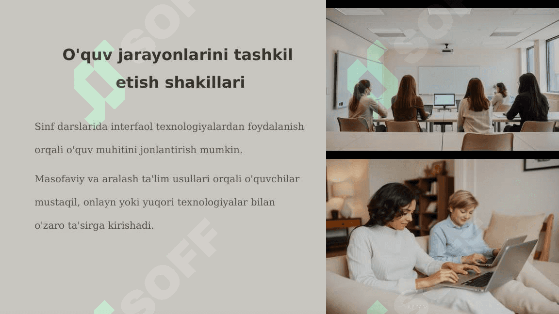 Boshlang'ich va uzluksiz ta'limda zamonaviy texnologiyalar, o'quv jarayonlarini tashkil etish usullari va shakillari 4