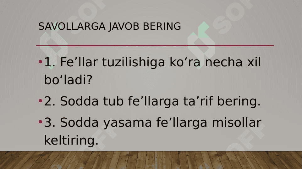 QO‘SHMA FE’LLAR 2