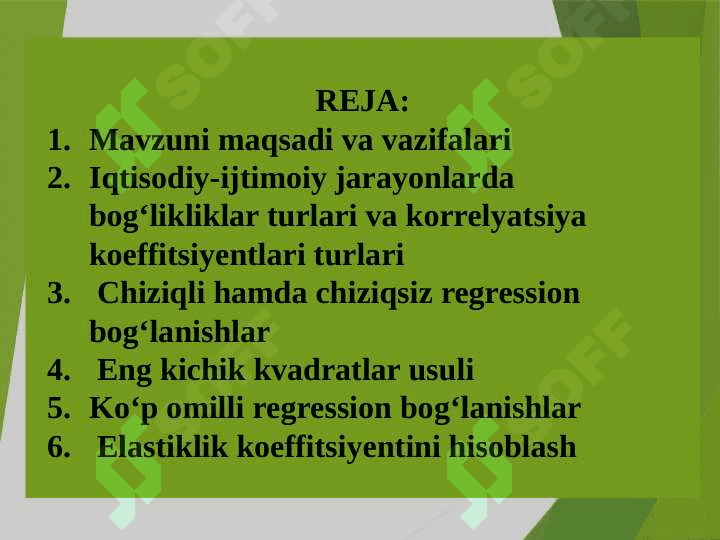 JUFT  VA  KО‘P  OMILLI  KORRELYATSION -  REGRESSION TAXLIL 2