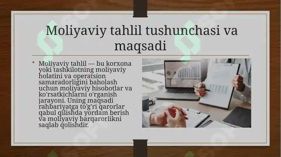 Moliyaviy va boshqaruv tahlili 3