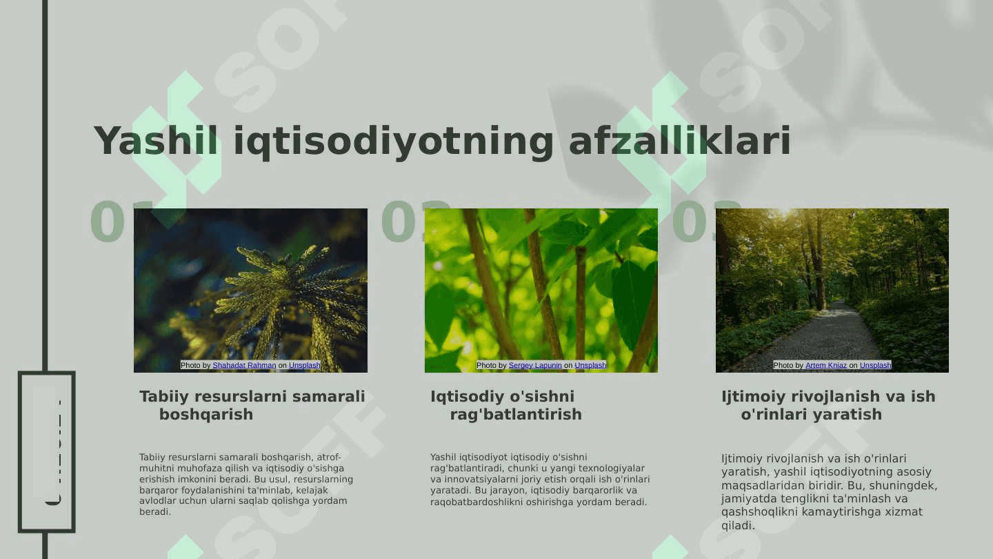 Yashil iqtisodiyot va yashil o'sishni baholash zarurati 4