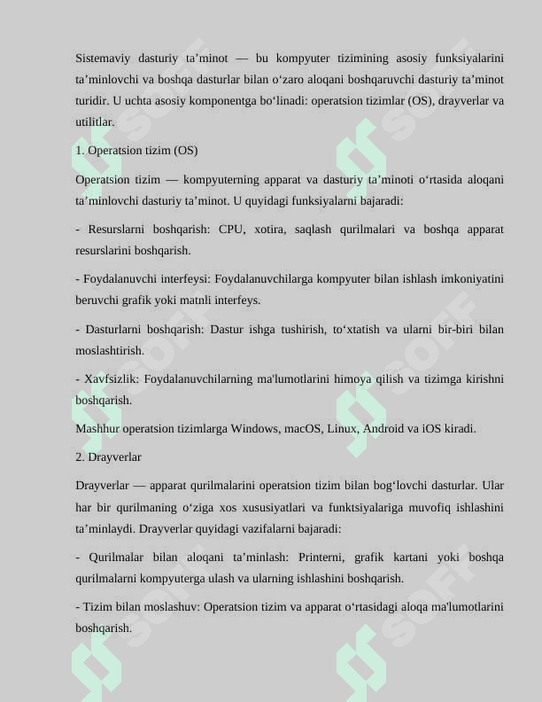 Kompyuterlarga dasturiy yordam ko'rsatish 4