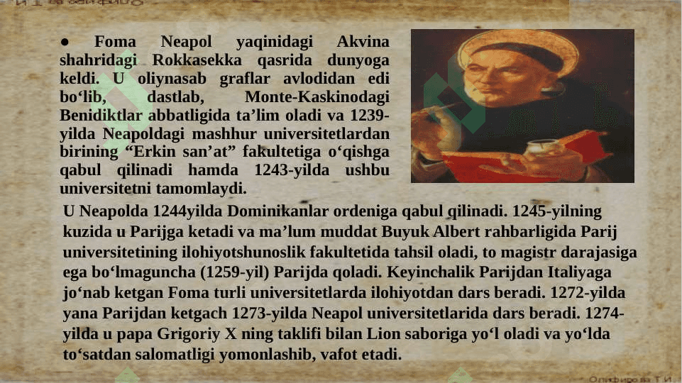 Foma Akvinskiy ta'limoti 4