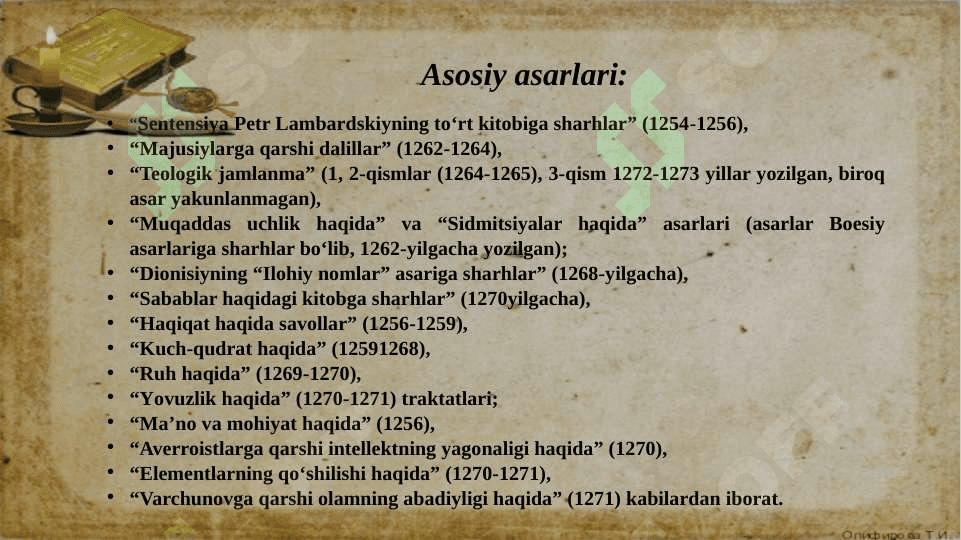 Foma Akvinskiy ta'limoti 5