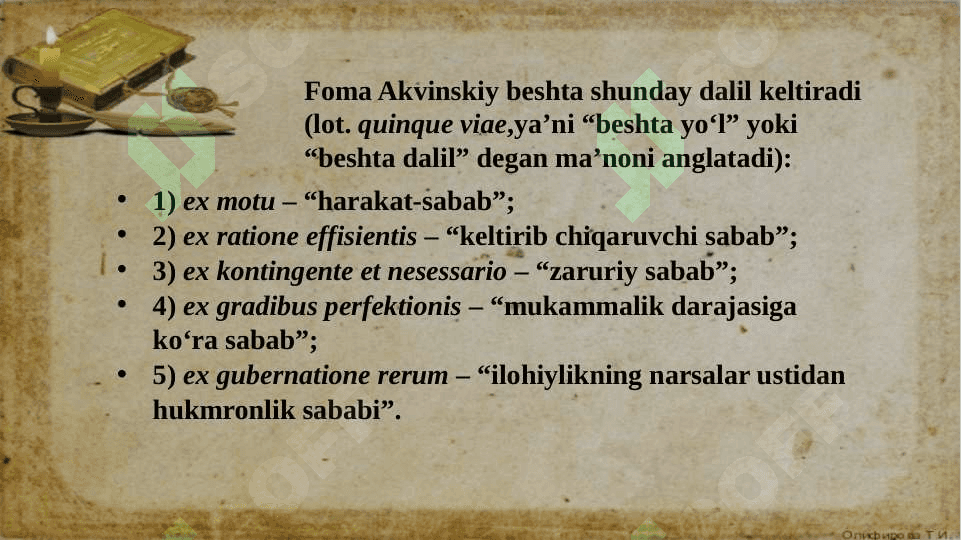 Foma Akvinskiy ta'limoti 8
