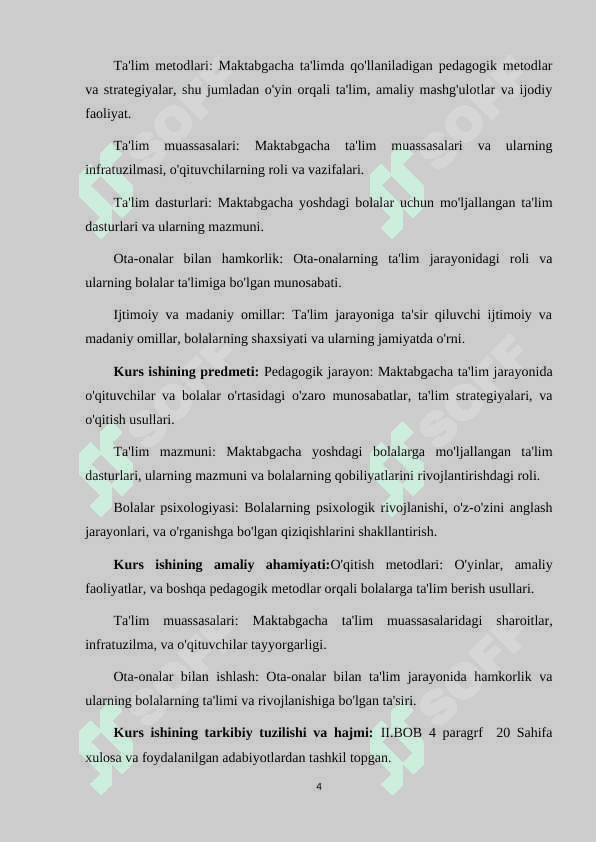 MAKTABGACHA YOSHDAGI BOLALAR TAʼLIM TARBIYASI.MAKTABGACHA TAʼLIM TASHKILOTIDA TARBIYA TURLARI VA ULARNING SHAXSI KAMOLOTGA TAʼSIRI 4