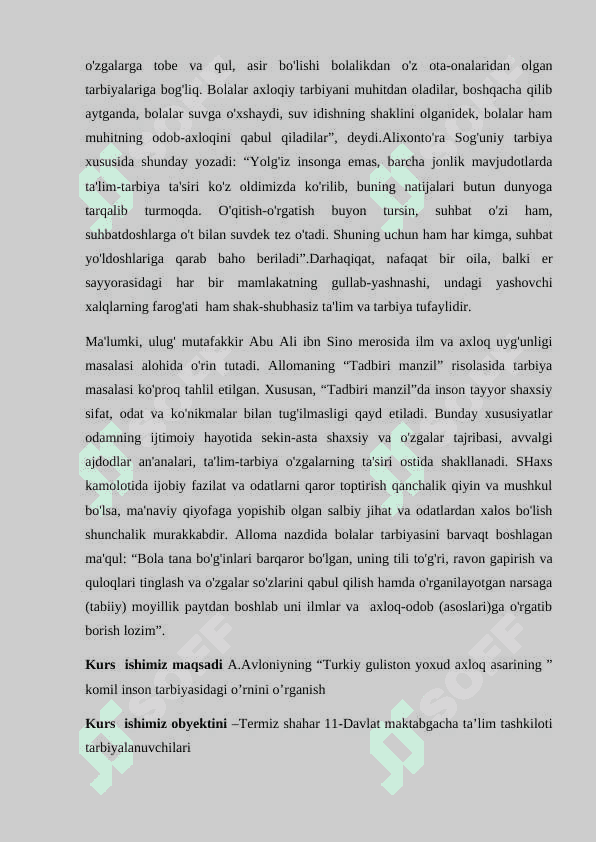 ABDULLA AVONIYNING  TURKIY GULISTON  YOXUD AXLOQ ASARINING KOMIL INSON TARBIYASIDAGI O`RNI 3