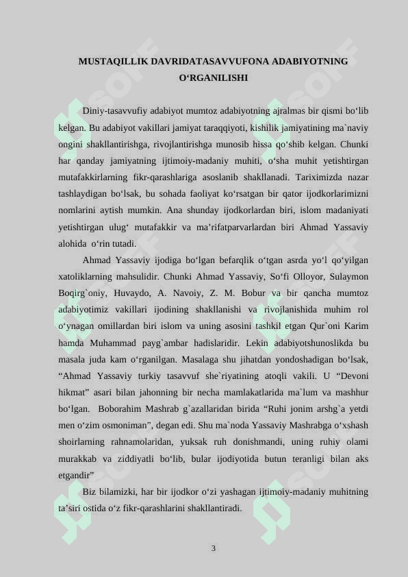 Ahmad Yassaviy ijodida tasavvuf g'oyalarining aks etishi 3