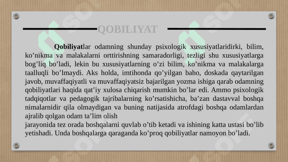 Qobiliyat va uning rivojlanishi 3