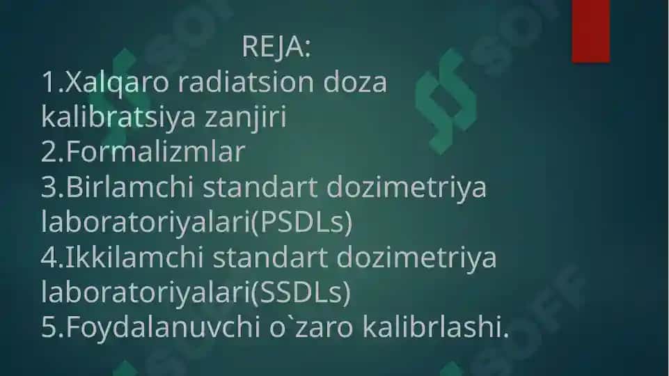 Xalqaror radiatsion doza kalibratsiya zanjiri 2