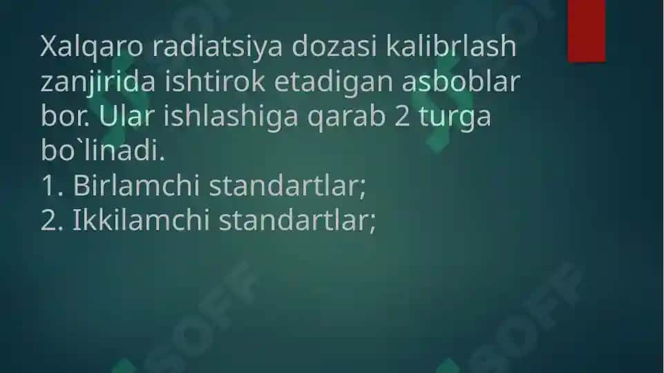 Xalqaror radiatsion doza kalibratsiya zanjiri 4