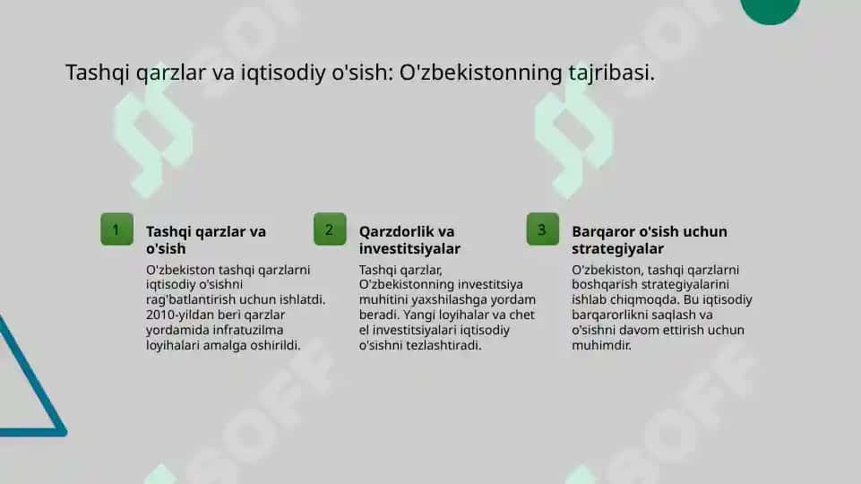 Mamlakat iqtisodiyotida  tashqi qarzlarni roli va oqibatlari 3
