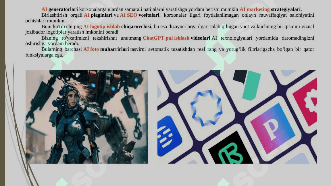VIDEO MALUMOTLARIGA ISHLOV BERUVCHI SUNIY INTELEKT SAYTLAR PLATFORMALAR 4