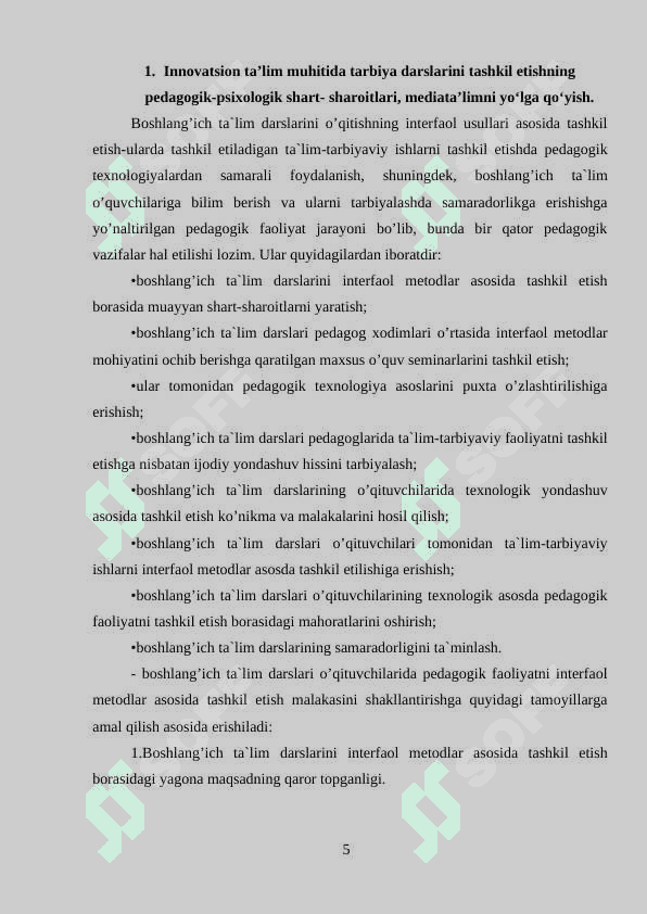 Innovatsion yondashuv asosida tarbiyaviy ishlarni tashkil etish metodikasi 5