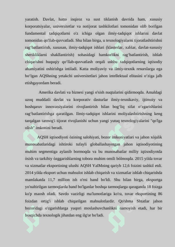 XXI-ASR BOSHLARIDA AQSHNING ICHKI SIYOSATI 6