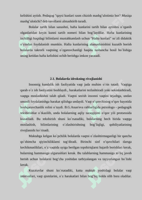 Maktabgacha yoshdagi bolalarda vaqt haqidagi tasavvurni shakillantirish 8
