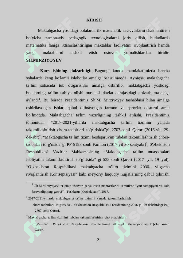 Maktabgacha yoshdagi bolalarni har tomonlama rivojlantirishda va ularni maktabga tayyorlashda matematik bilimlarning roli. 2