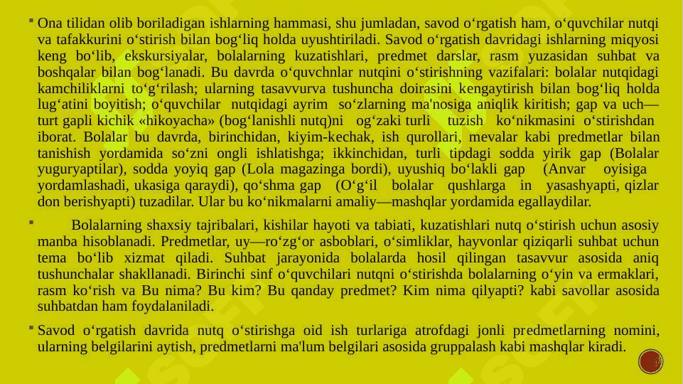 Savod  o‘rgatish  davri,  yozuv  darslarida  nutq  o‘stirish 3