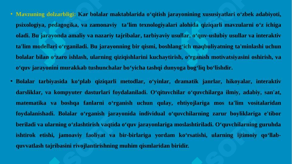 Kar  bolalar  maktabida  o‘qish jarayonining  xusussiyatlari 2