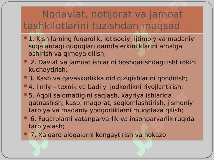 Demokratik jamiyatni barpo etishda nodavlat va jamoat birlashmalarning o'rni 4