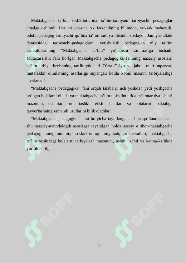 Maktabgacha pedagogika fanining barkamol insonni tarbiyasidagi o‘rni 4