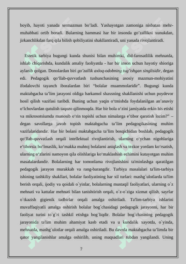 Maktabgacha ta’lim tashkilotlarida estetik tarbiya berishning ahamiyati 7