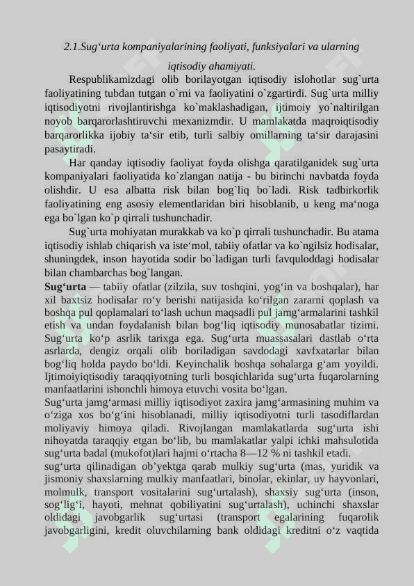 Sugʻurta kompaniyalari va ularning asosiy funksiyalari. 6