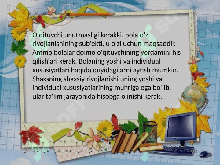 Tarbiyada individual yondashuv muammosi. 7