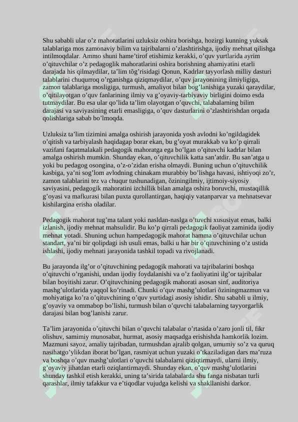 Pedagogik mahorat asoslari 2