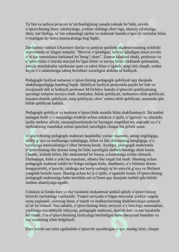 Pedagogik mahorat asoslari 3