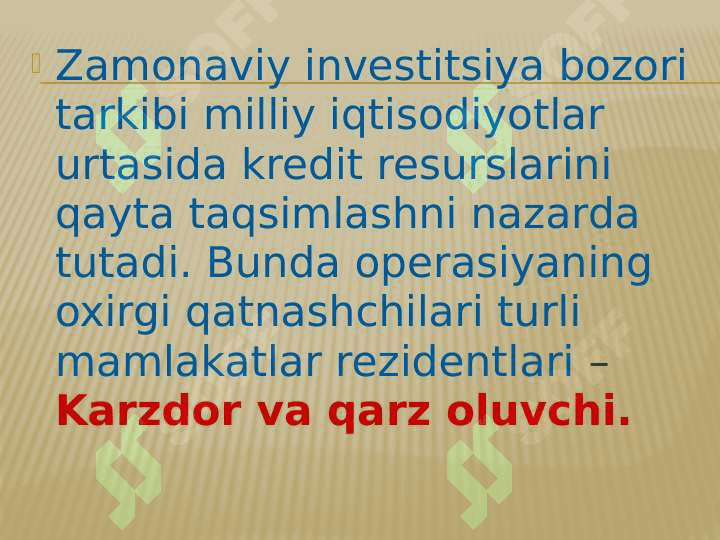 Jahon investitsiya bozorining investitsion resurslari. 8