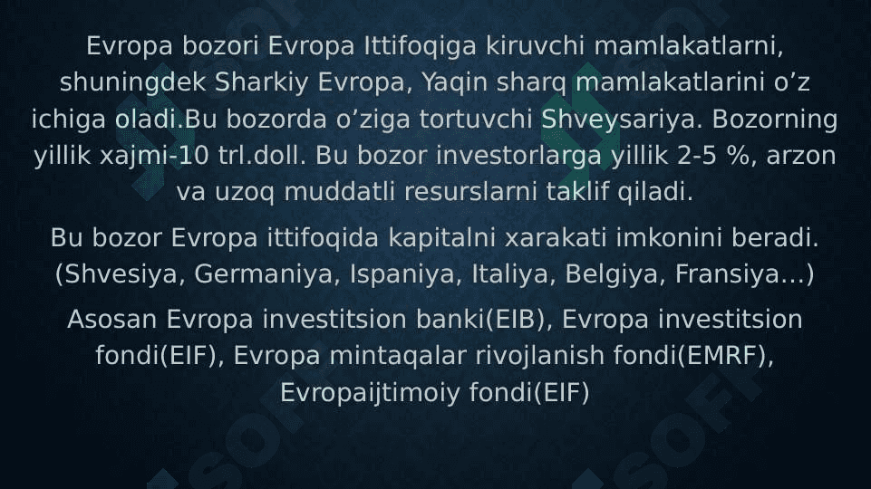 Jahon investitsiya bozorining investitsion resurslari 8