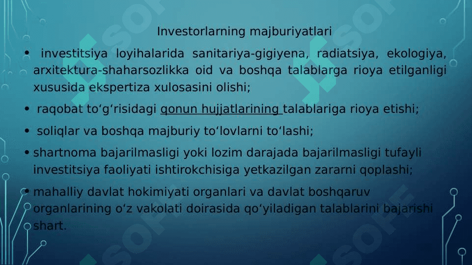 Investorlarning turlari, investitsiyalarning YaIMdagi roli 4