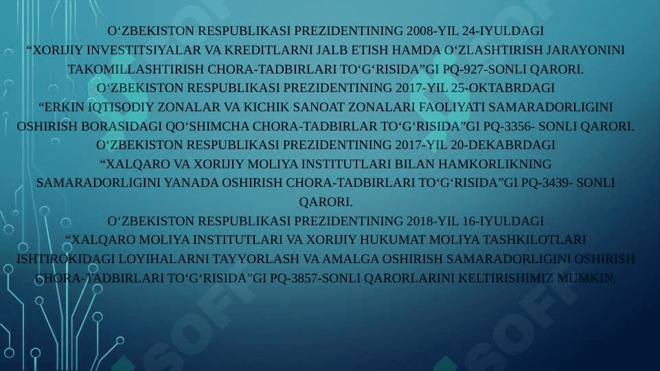 O‘zbekiston respublikasining investitsion tizimi 5