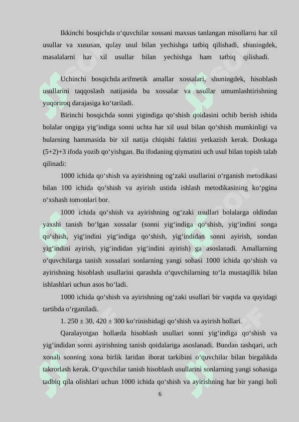 Ming ichida arifmetik amallar bajarish metodlaridan foydalanish 6