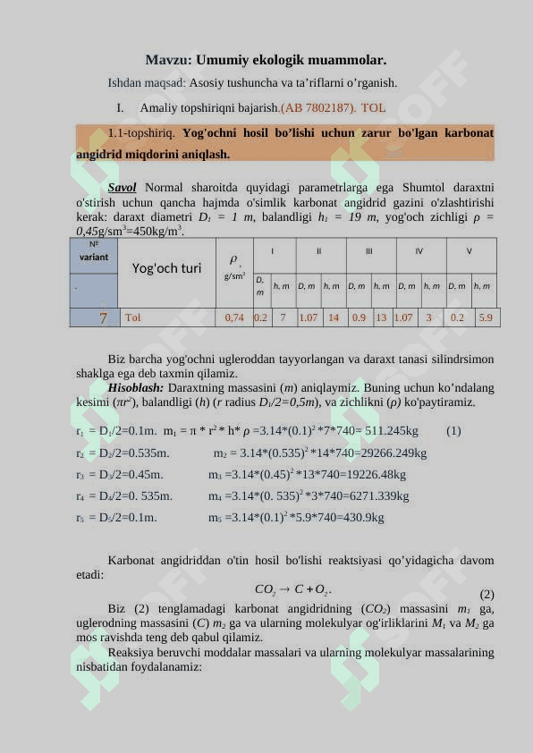 Umumiy ekologik muammolar 2