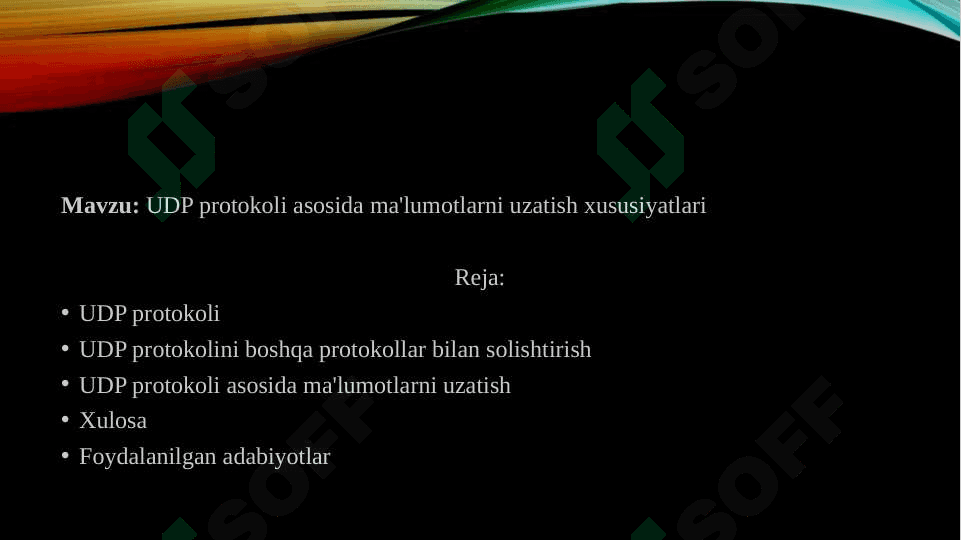 UDP protokoli asosida ma'lumotlarni uzatish xususiyatlari 2