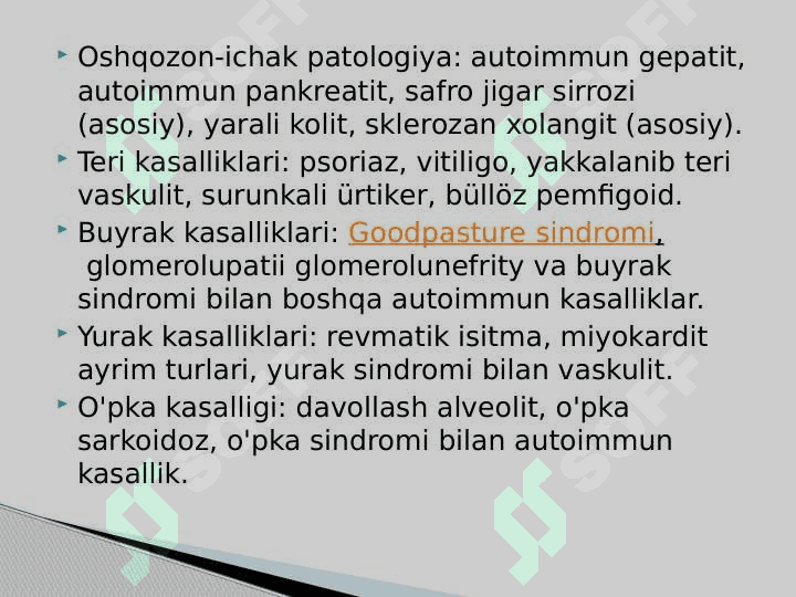 AUTOIMMUN VA ALLERGIK KASALLIKLAR KELIB CHIQISHI, KECHISHI, DIAGNOSTIKASI 6