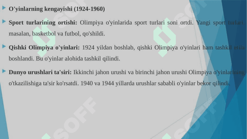 OLIMPIYA O'YINLARINING XUSUSIYATLARI 1896 DAN XOZIRGI DAVRGACHA 4