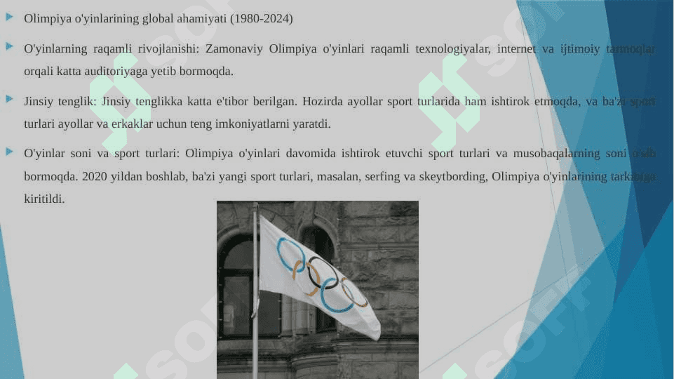 OLIMPIYA O'YINLARINING XUSUSIYATLARI 1896 DAN XOZIRGI DAVRGACHA 6