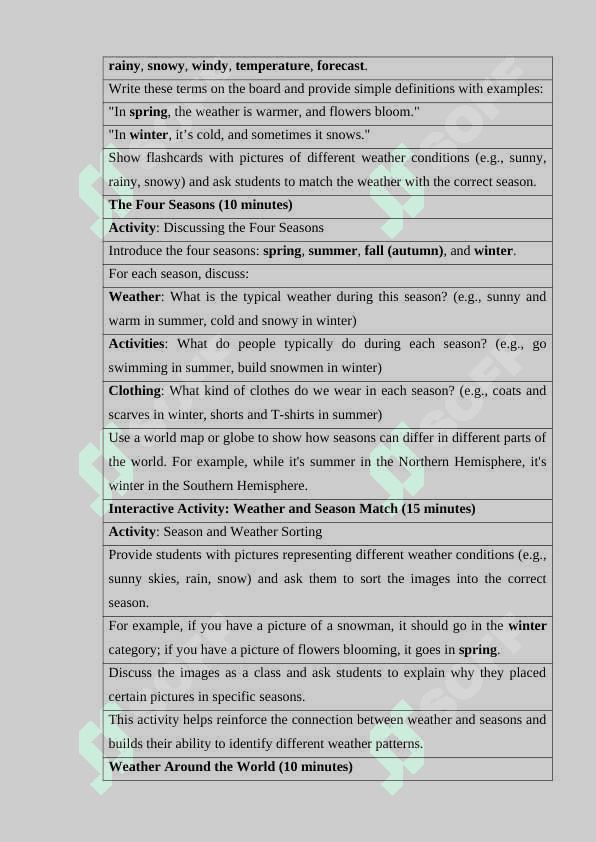 Seasons and Weather 2