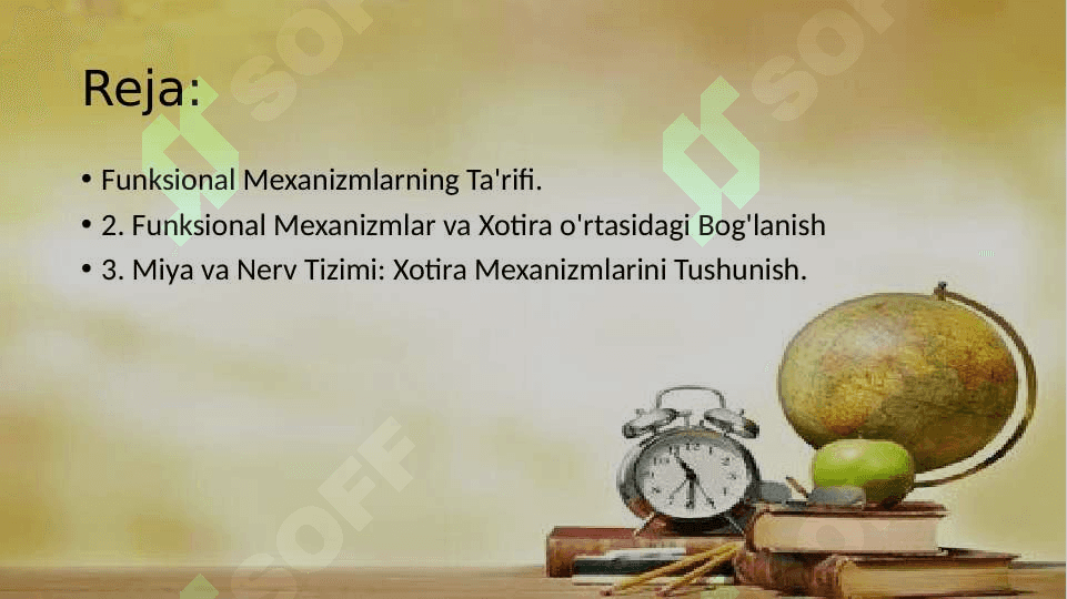 Funksional Mexanizmlar va xotira 2