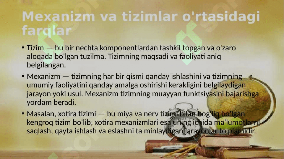 Funksional Mexanizmlar va xotira 4