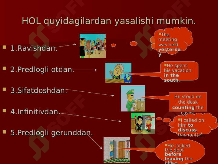 Adverbial modifiers 4